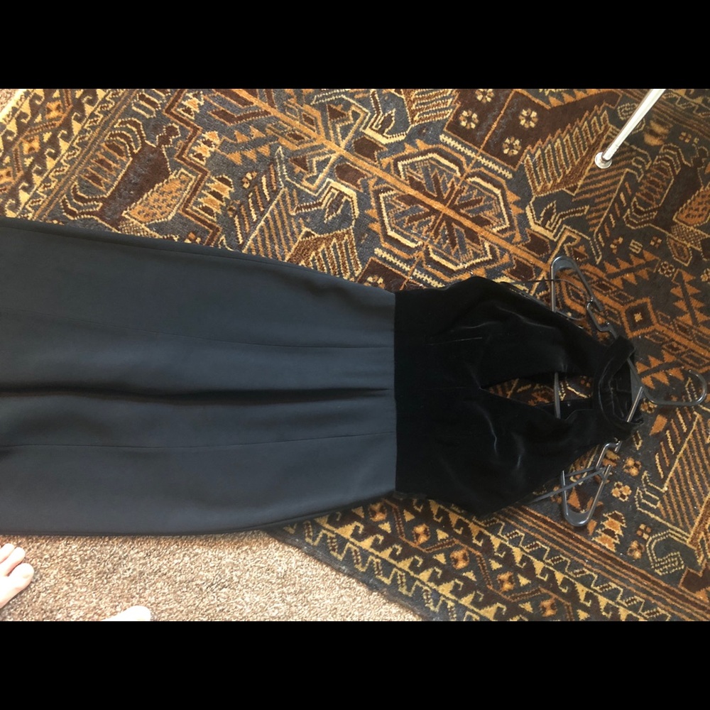 Black floor length one piece. Alexis, XS.